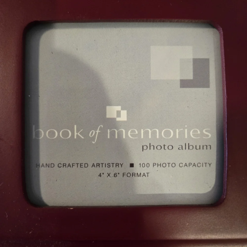 Photo Album Book of Mempries Cherry Wood Hardcover - Holds 100, 4x6 Photos